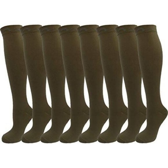 8 Pair Khaki Brown Solid Color Premium Quality Ext - Picture 1 of 7